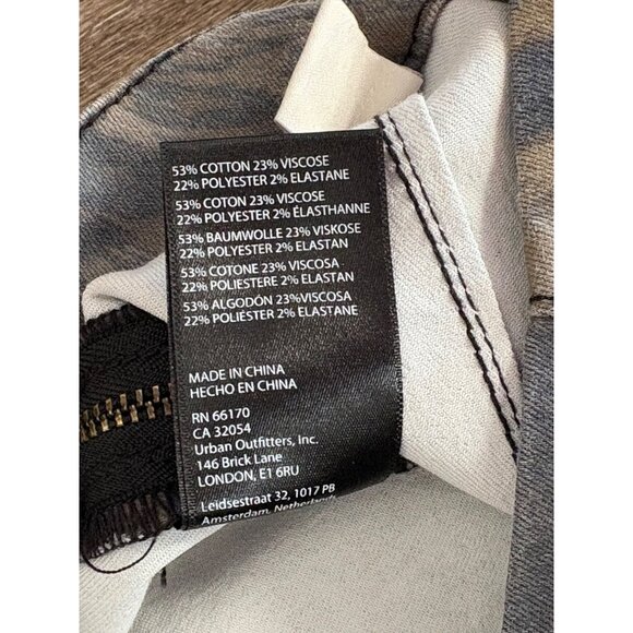 URBAN OUTFITTERS BDG ANIMAL PRINT HIGH RISE SKINNY STRETCH JEANS SZ 28 SIDE ZIP - Picture 10 of 11